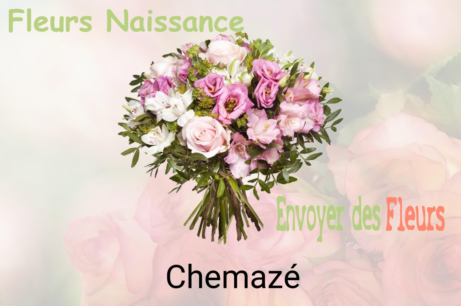 Bouquet de fleurs de naissance livré à Chemazé